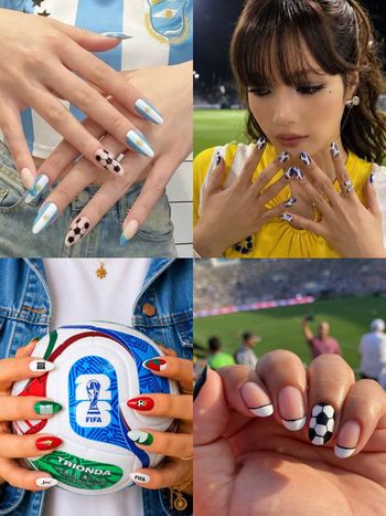 2026世足開打！FIFA世界盃應援美甲提案，LISA同款貓眼足球美甲、國旗經典配色、低調球衣元素，指尖也要一起加油！