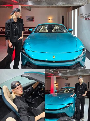 搭車的隊伍從這裡開始嗎？SKZ Felix社群狂曬「藍色法拉利」帥氣合照、網友：難道又有新合作？