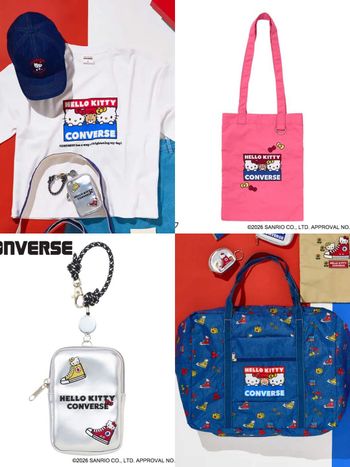 Kitty粉快衝日本！CONVERSE凱蒂貓新聯名可愛爆！「T恤、托特包」限定開賣！慢一步就沒了～