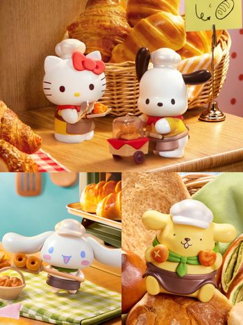 三麗鷗烘焙系列公仔太可愛！超萌「夾麵包Hello Kitty、麵包師傅大耳狗」全都要帶回家！
