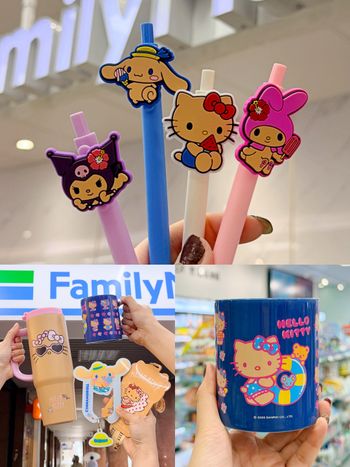 全家開賣超可愛曬黑三麗鷗周邊！「焦糖色Hello Kitty證件套、吃冰大耳狗原子筆」百元就能買！