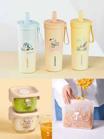 樂扣樂扣跟史努比聯名啦！超可愛「躺躺歐拉夫吸管水杯、愛心史努比保鮮盒」全都要買！