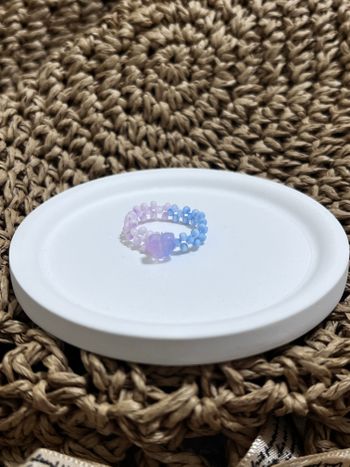 夢幻✪雙子星漸層愛心串珠戒指