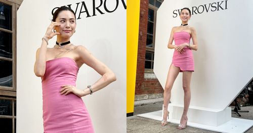 《假面女郎》NANA林珍娜現身Swarovski活動！真人芭比粉洋裝辣秀109cm不科學長腿！