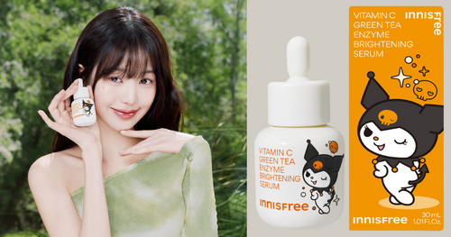 酷洛米聯名保養台灣全球首賣！張員瑛同款innisfree「維他命C淨亮精華」7天有感肌膚亮白又透光！
