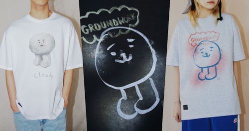 用一件T恤爆紅？韓國超火小眾品牌「GROUND WORK小怪獸」油彩小雲怪短T台灣也開賣了！