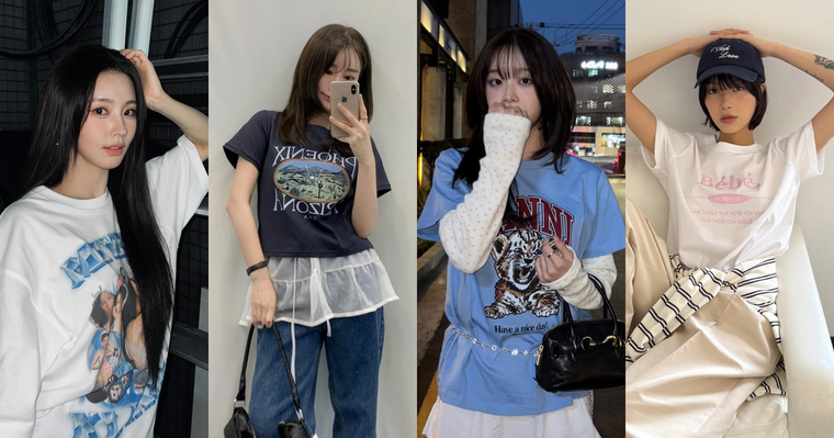 韓女都這樣穿！2025七大「春夏T恤穿搭」方法！外套綁腰間、選對版型一秒擺脫俗氣感！