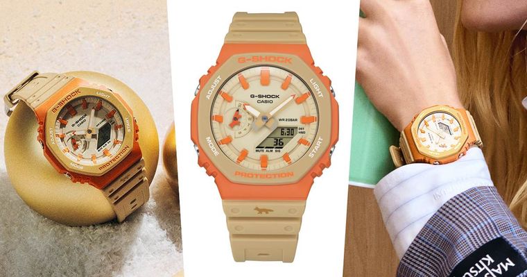 這隻腕錶太可以！G-Shock驚喜聯名Maison Kitsuné！小狐狸Logo＋夕陽配色...復古又好看！