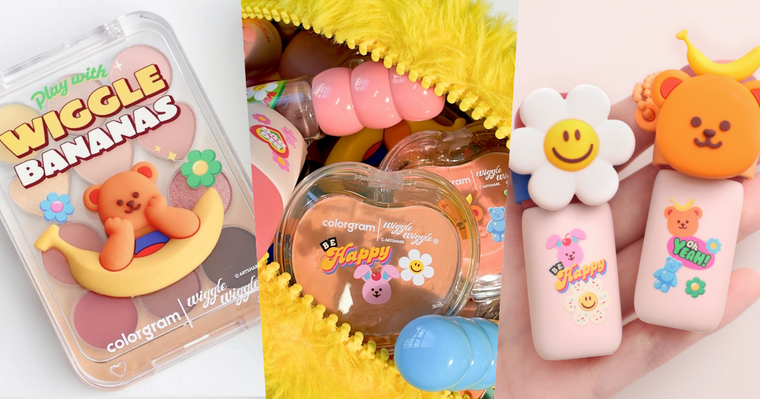 2026最萌美妝聯名首發！colorgram攜手韓國文創Wiggle Wiggle，立體熊熊眼影盤、小花吊飾唇釉太可愛！