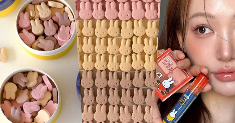 rom&nd x Miffy米飛兔文具店開張、萌到失控！爆賣果汁唇釉、糖果腮紅、6色打亮盤全員兔兔上線！