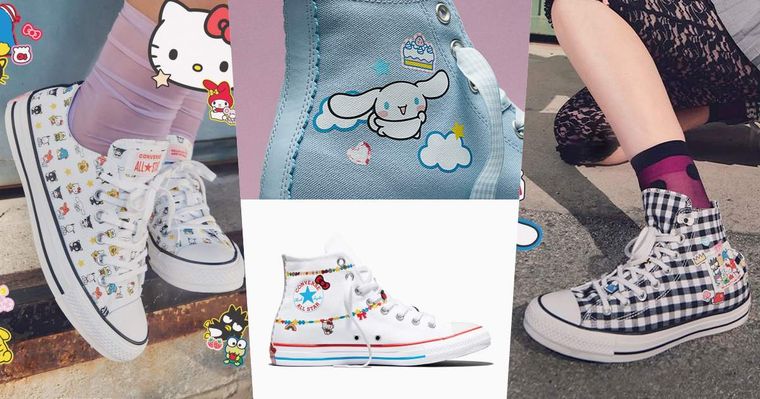 又來搶錢！CONVERSE三麗鷗聯名可愛爆炸！「滿滿Kitty、大耳狗」秒融化、台灣這天開賣！