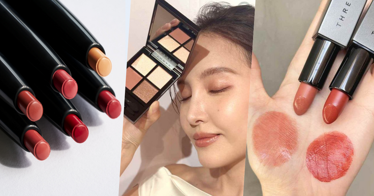 THREE 2026春彩全系列登場！層次美學＋質地堆疊打造立體妝容，日女激推柔光口紅、星紗眼影，全新柔霧光細管唇膏必收！