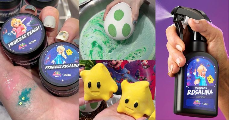 LUSH聯名《超級瑪利歐銀河電影版》可愛失控！耀西蛋藏驚喜、奇可果凍會晃、碧姬公主王冠皂＋問號方塊必收！
