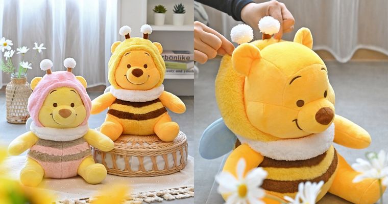 可愛發瘋！7-11開賣超萌「蜜蜂小熊維尼絨毛玩偶」、圓滾滾蜜蜂肚肚+小觸角造型不買會後悔！