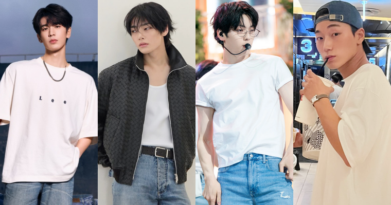 隨便穿就好看？5位最適合穿「白TEE」天花板男神！張凌赫比例太逆天、TXT秀彬簡直性感尤物！
