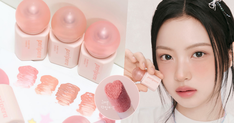 KiiiKiii忙內Kya被封最新美妝帶貨王！AI級美貌清甜演繹peripera「奶瓶頰彩霜」，一抹打造原生奶霧好氣色！