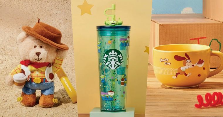 星巴克跟《玩具總動員5》聯名了！萌翻「胡迪小熊吊飾、三眼怪冷水杯、彈簧狗麥片碗」這天開賣！