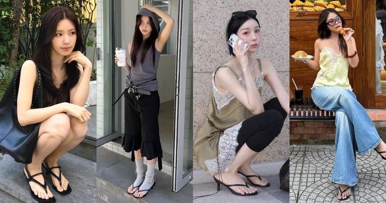 今年夏天只認這雙！韓妞都愛「夾腳貓跟鞋」爆紅穿搭公式一次看！搭五分褲超顯腿長、居然可以搭襪子？！