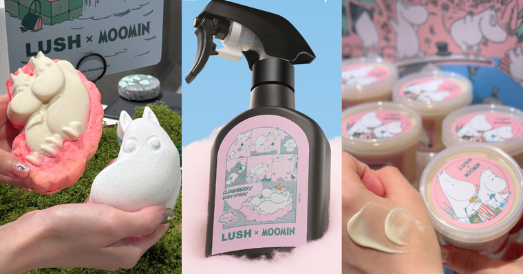 LUSH × Moomin姆明聯名太療癒！香水、汽泡彈、沐浴軟糖7款登場，雲莓身體噴霧官網限定！