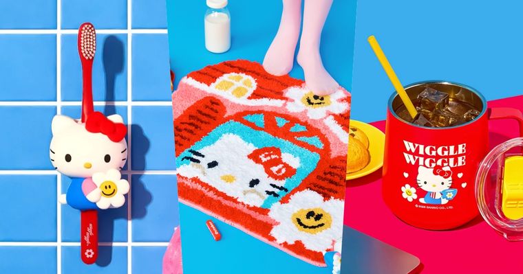 Wiggle Wiggle又跟Hello Kitty聯名了！超可愛「小花凱蒂貓牙刷架、絨毛地墊」韓妞都狂掃！