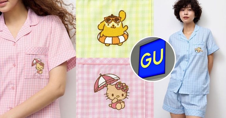 不只日本、台灣也有！GU曬黑版「三麗鷗睡衣」將開賣！度假Kitty、泳圈布丁狗...呆呆小臉太療癒！