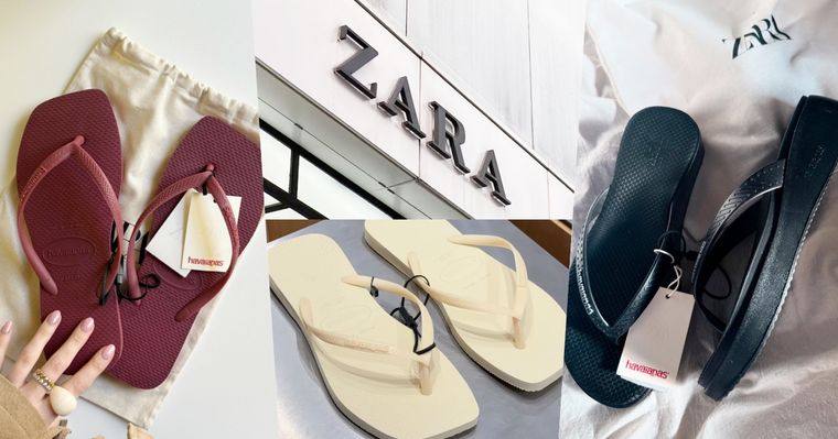 ZARA和夾腳拖之王Havaianas聯名了！低調高級「方頭拖鞋、厚底夾腳拖」官網現貨光速消失！