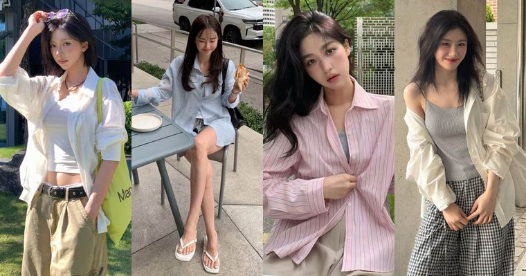 夏天襯衫這樣穿超涼！6個防曬降溫「襯衫穿搭技巧」一次學會！韓妞今年又重回亞麻材質懷抱！