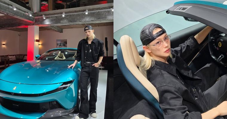 搭車的隊伍從這裡開始嗎？SKZ Felix社群狂曬「藍色法拉利」帥氣合照、網友：難道又有新合作？