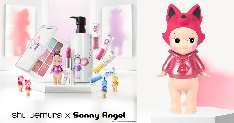 植村秀週年慶聯名開外掛！攜手Sonny Angel推11款限定彩妝，滿額還送「天使盲盒鑰匙圈＋隨身杯」逼人湊週邊贈品！