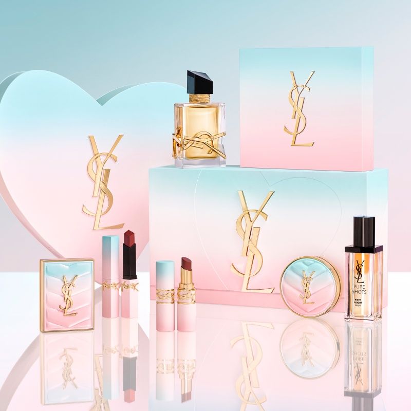 2025最夢幻情人節禮物！YSL「絲絨唇膏、潤唇膏、精華水氣墊」幻化漸層藍粉外觀，美到移不開眼！-2