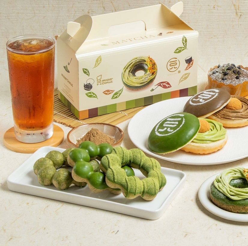 茶控瘋掉！Mister Donut×一〇八抹茶茶廊「生抹茶波堤、焙茶蕨餅巧貝甜甜圈」爆療癒必吃！-9