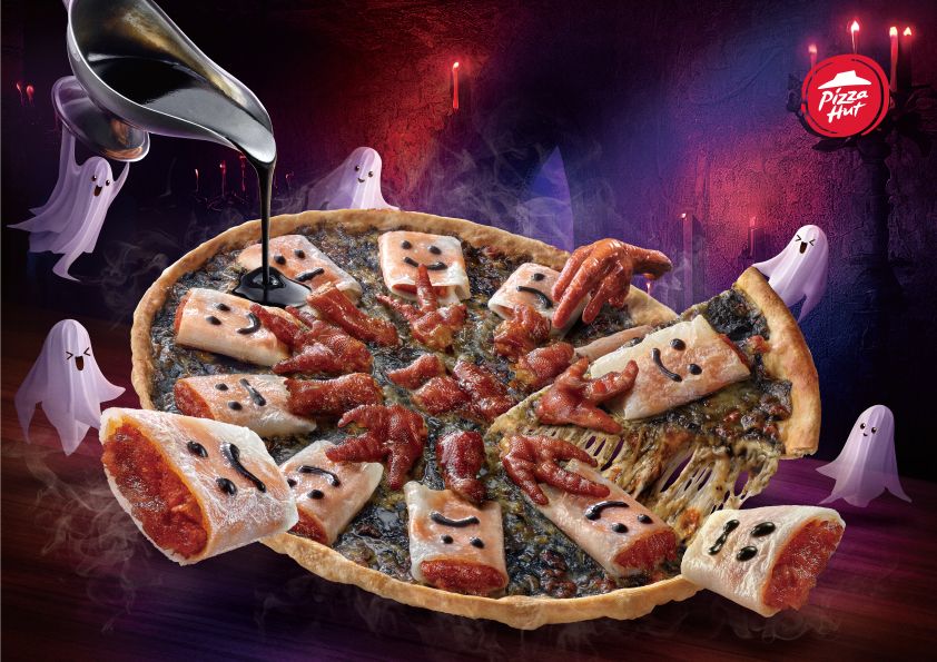 必勝客又出奇招！萬聖節「幽靈腸粉鳳爪比薩」驚嚇登場！驚悚幽靈Pizza你敢吃嗎～？-1