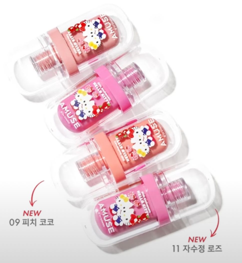 張員瑛化身凱蒂貓！AMUSE x HELLO KITTY史上最夢幻聯名彩妝，寶寶唇釉、果汁唇釉、手機唇頰霜..可愛瘋了！-4