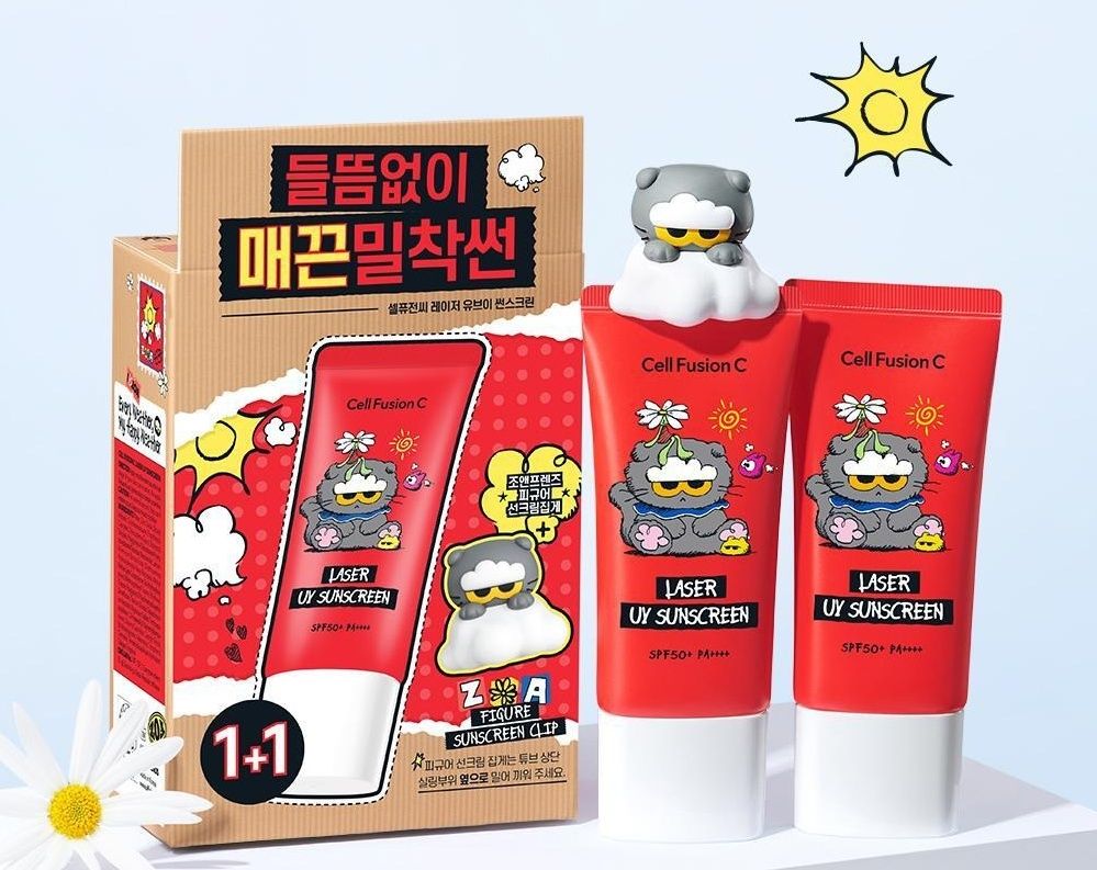 GD的貓又來賺飼料錢！Cell Fusion C防曬聯名「ZOA雲朵貓」洗版全網，藍色降溫、粉色濾鏡、紅色醫美級一次收！-13